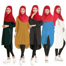 Fabrik versorgung einfache plain frauen islamischen shirt muslimischen kleid dubai großhandel